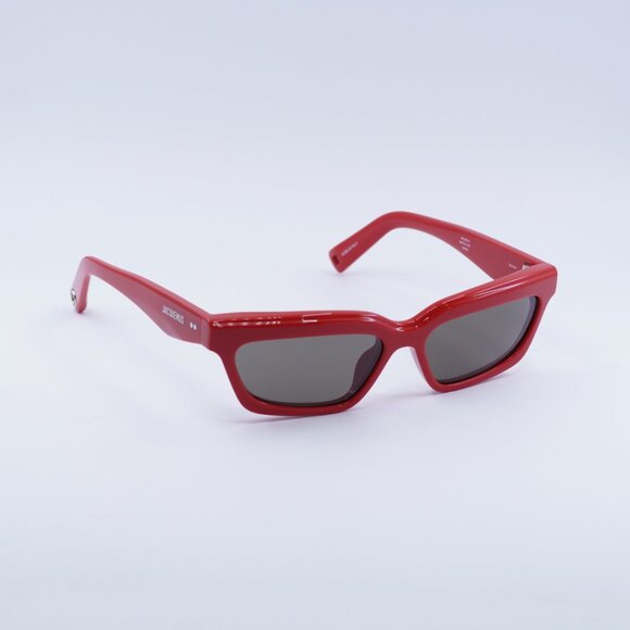 Jacquemus SALON JAC/62 C4 Sunglasses Red Rectangle Frame, Grey Lenses main image 8